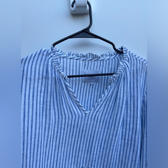 Rails Raylyn Fremont Linen Rayon Blend Blue White Striped Boho Blouse Top Small - Picture 5 of 16